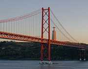17th Jun 2020 - 0617   25th April Bridge with the Cristo Rei statue in the background, Lisbon