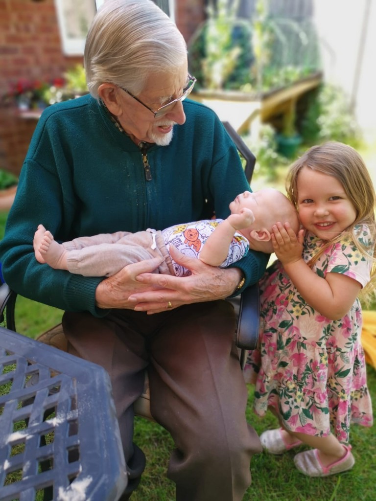 In celebration of Father's Day - my lovely dad with his two great-grandchildren by 365anne