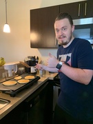 21st Jun 2020 - Father’s Day treat....our son came over and cooked us pancakes