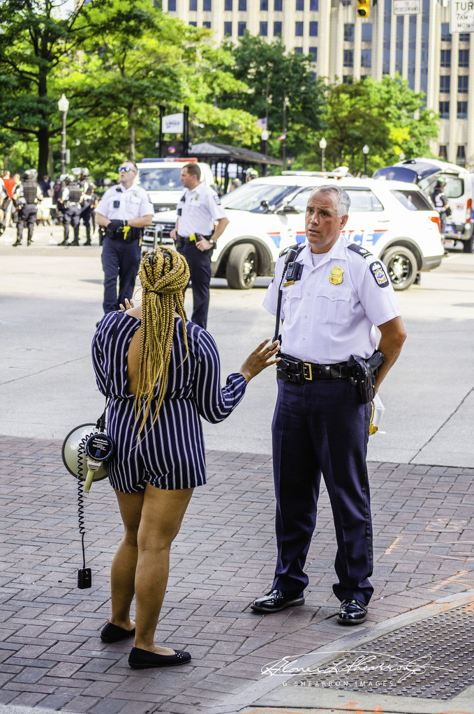 Protester Talks With Police Chief by ggshearron