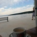 Trying to take a picture of my coffee and the sea by nami