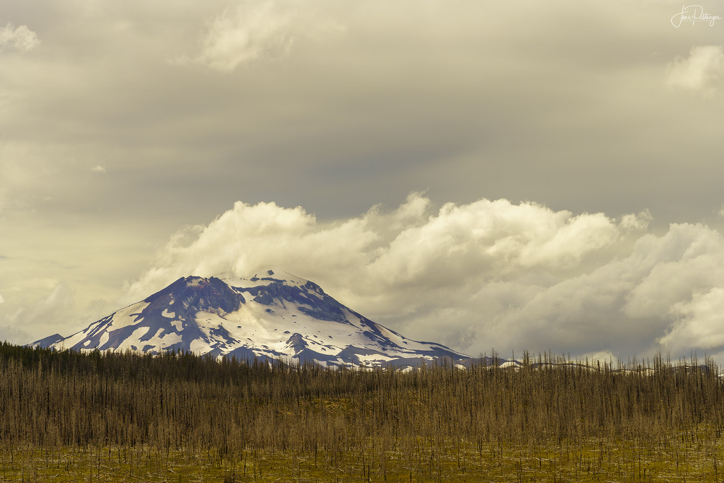 South Sister with Cloud Plume by jgpittenger