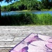 yoga on lake deck by edorreandresen