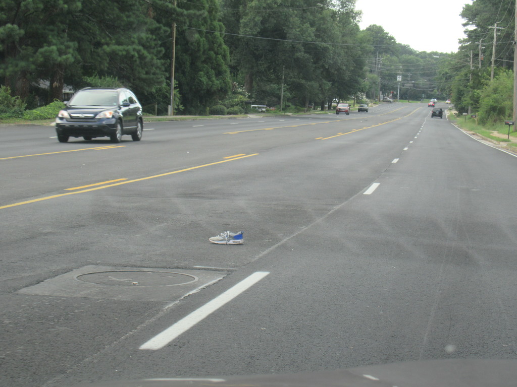 Shoe in the road by margonaut