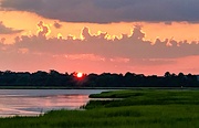 22nd Jul 2020 - Sunset over the marsh at low tide, Ashley River at Charleston 