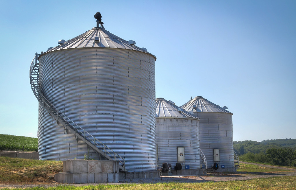 Metal silos by mittens