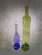28th Jul 2020 - Green bottle - blue vase