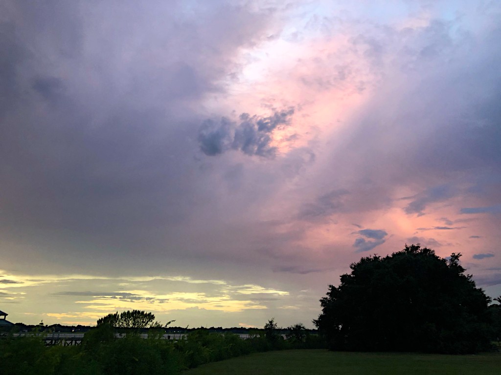 Sunset skies at Brittlebank Park , Charleston by congaree
