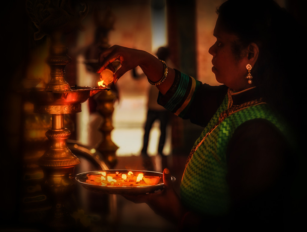 ceremony in a Hindu temple by jerome
