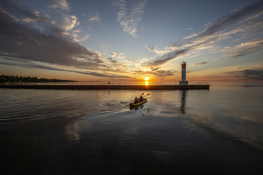 Oakville Harbour Lighthouse Sunrise by pdulis