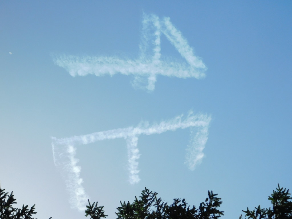 Mystery message written by a plane in the sky! by 365anne