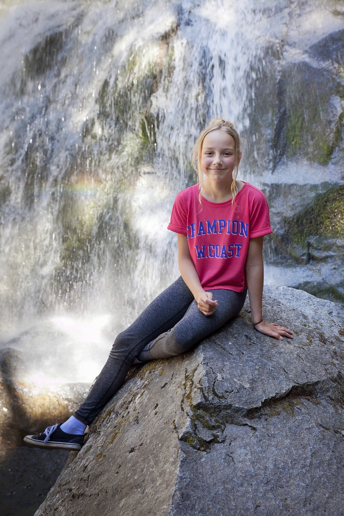 My daughter at Glade Creek Falls by kiwichick