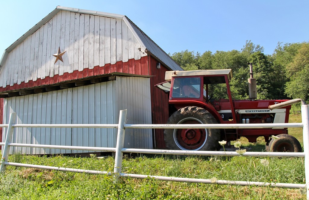 Barn and tractor by mittens
