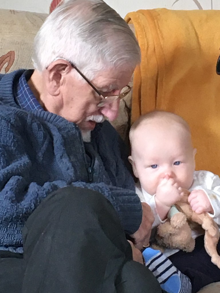 A precious moment between Great Grandfather and his Great Grandson by 365anne