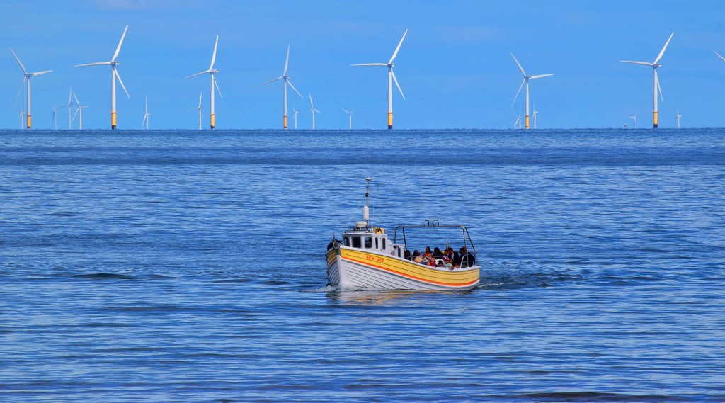 boat and wind turbines by ianmetcalfe