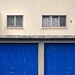 Hearts on the windows and blue garages.  by cocobella