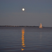 30th Sep 2020 - Full moon over Charleston Harbor