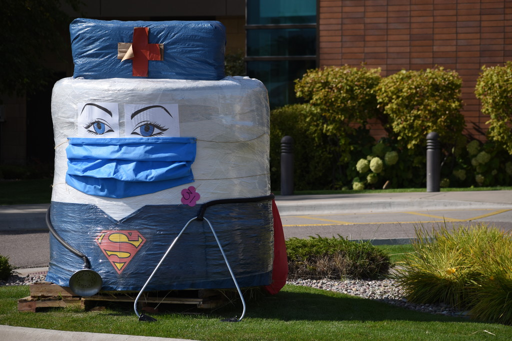 Hospital's Entry in Hay Bale Decorating Contest by bjywamer