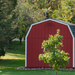 Miniture red barn shead by larrysphotos