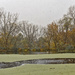 Snowing over the pond in Autumn by rminer