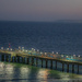 View of the pier from the balcony at twilight  by judithmullineux