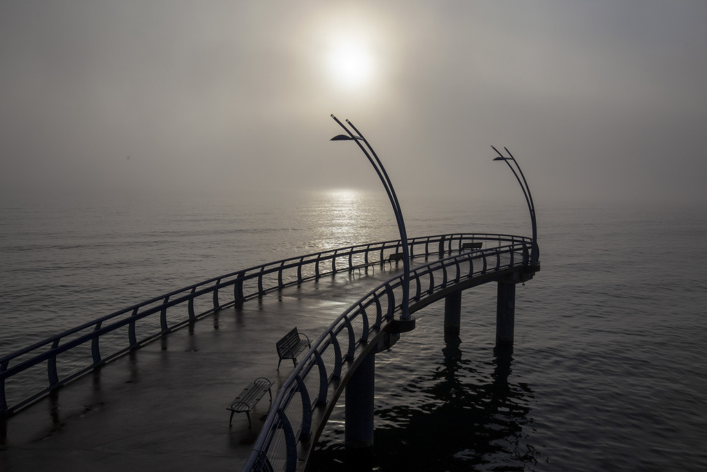 Foggy Morning on Brant St. Pier by pdulis
