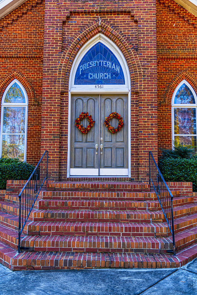 Presbyterian Church Door by k9photo