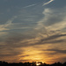 Sunset, Contrails, and Cirrus Clouds by timerskine