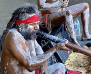 28th Nov 2020 - Didgeridoo player busking near the Manly ferry  