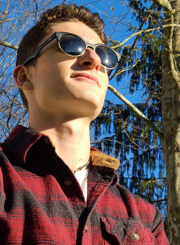 Triple S--my Son, wearing Shades, in the Sunshine by tanda