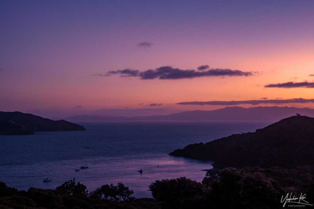 Sunset over Tryphena Harbour by yorkshirekiwi