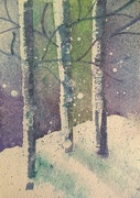 10th Dec 2020 - annual “snowy trees” watercolor class