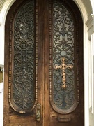 13th Dec 2020 - Intricate door with cross, historic district, Charleston