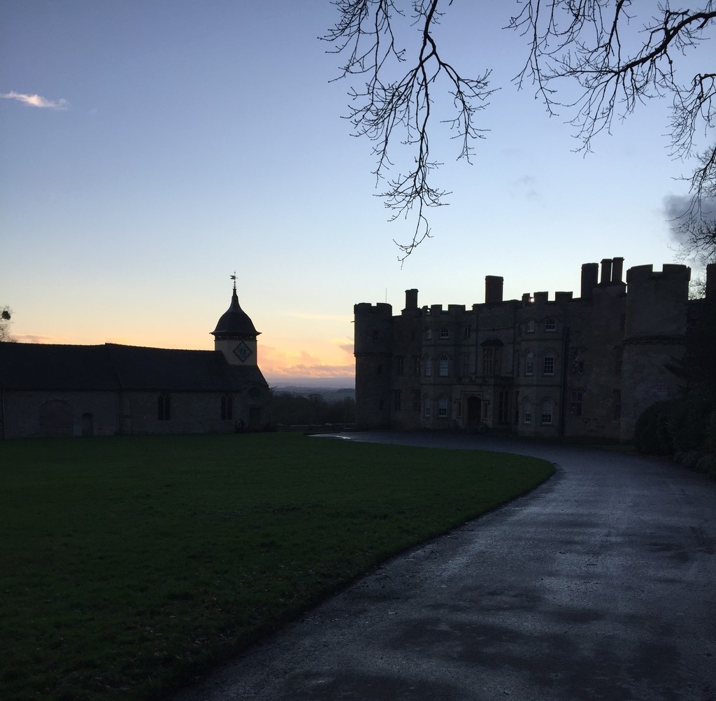 Croft Castle at dusk by snowy