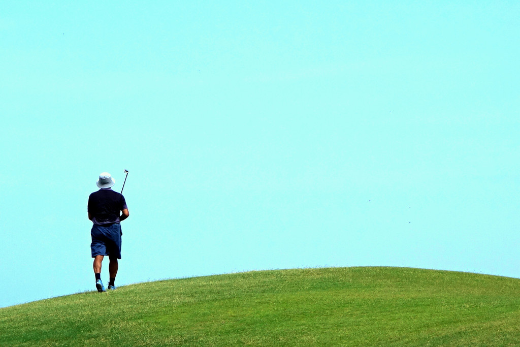 Social distancing. The loneliness of the long distance golfer.  by johnfalconer