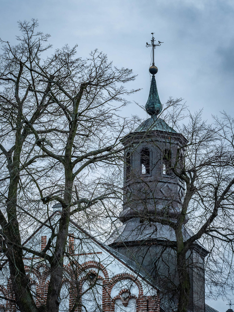 Magpies in the church tower by haskar