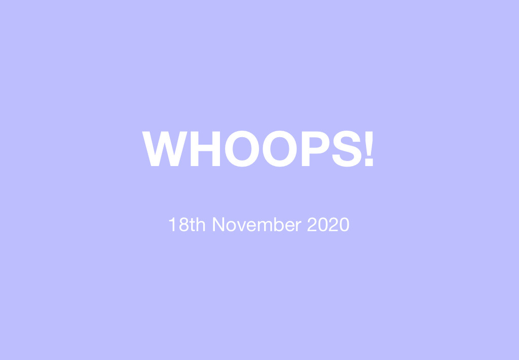 18th November 2020 by emmadurnford