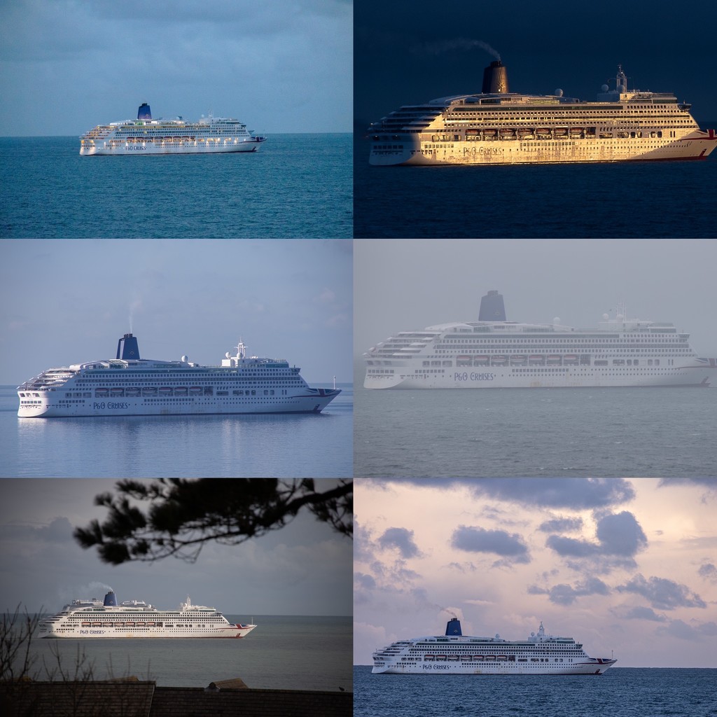 Cruise Ships in Boscombe  by judithmullineux