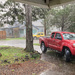 Red truck and rain by applegater