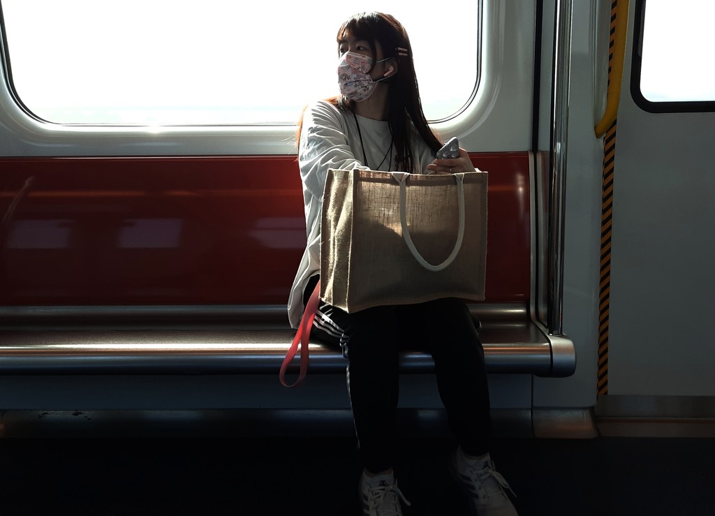 Traveler on train by wongbak
