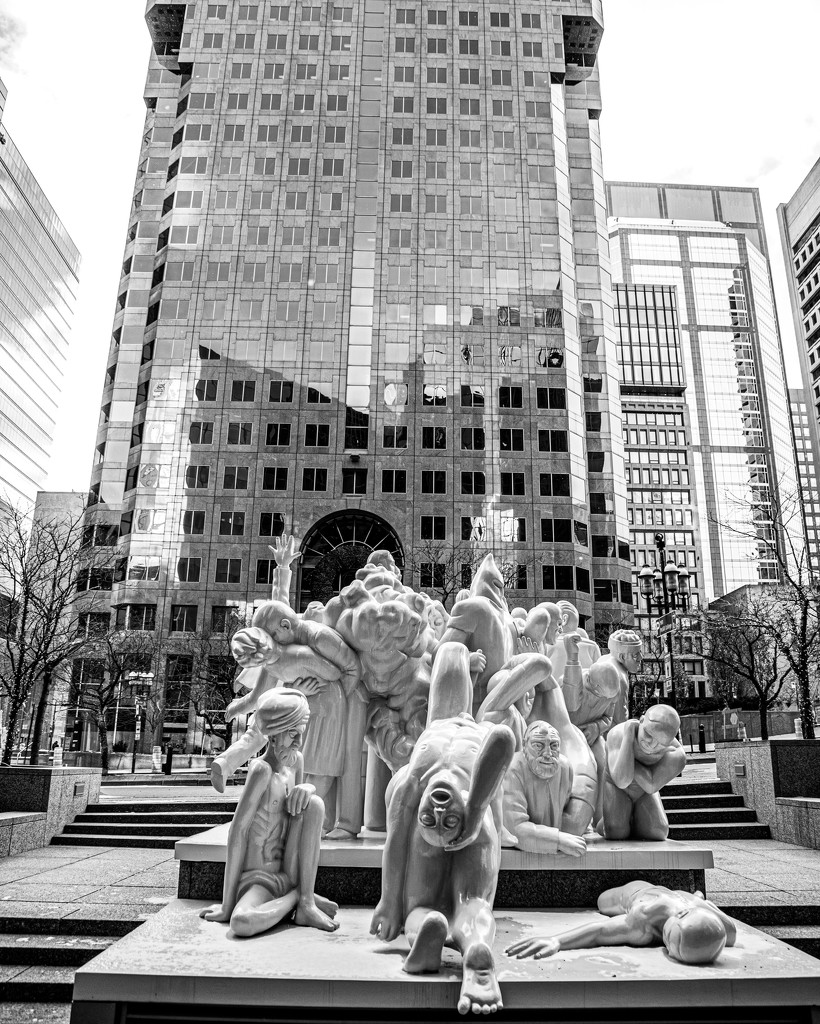 The Illuminated Crowd - 1985 by Raymond Mason located on McGill College in Montreal 4/365 by dora