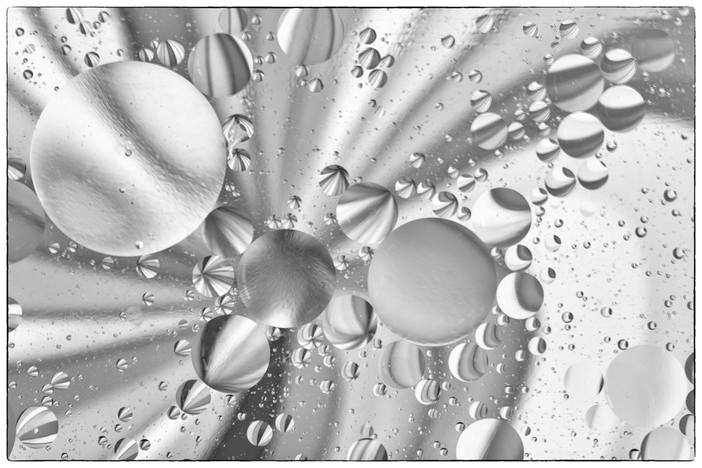 Abstract Oil and Water 2 Black and White by sprphotos