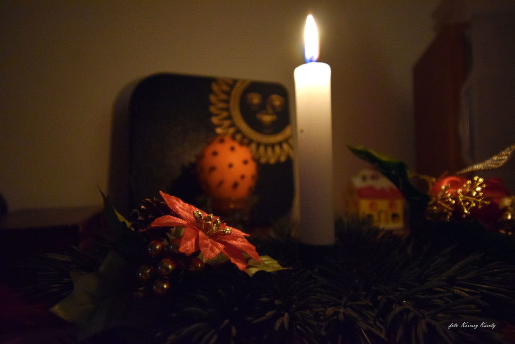 The first candle flame of Christmas Eve by kork