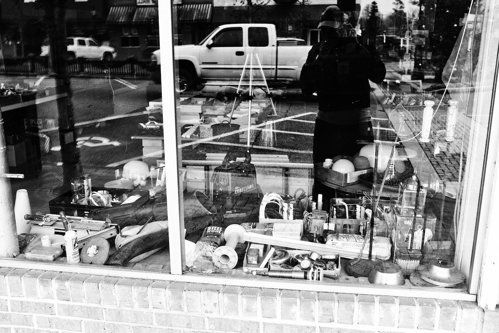 Store window self portrait by clayt