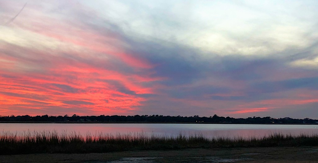 Sunset over Brittlebank Park in Charleston. by congaree
