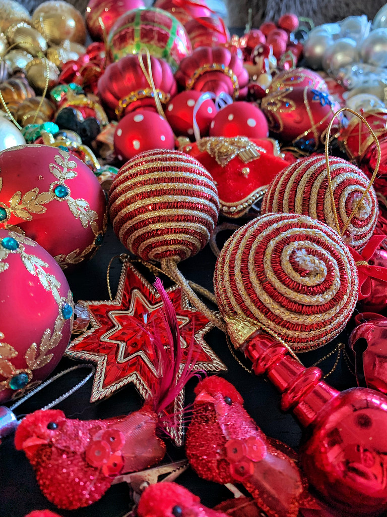 Red ornaments.  by cocobella