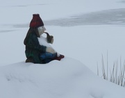19th Jan 2021 - Vodník sitting on the shore of a snowy pond.