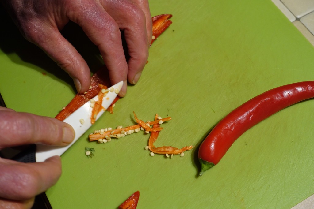 Cleaning & chopping chillies by s4sayer
