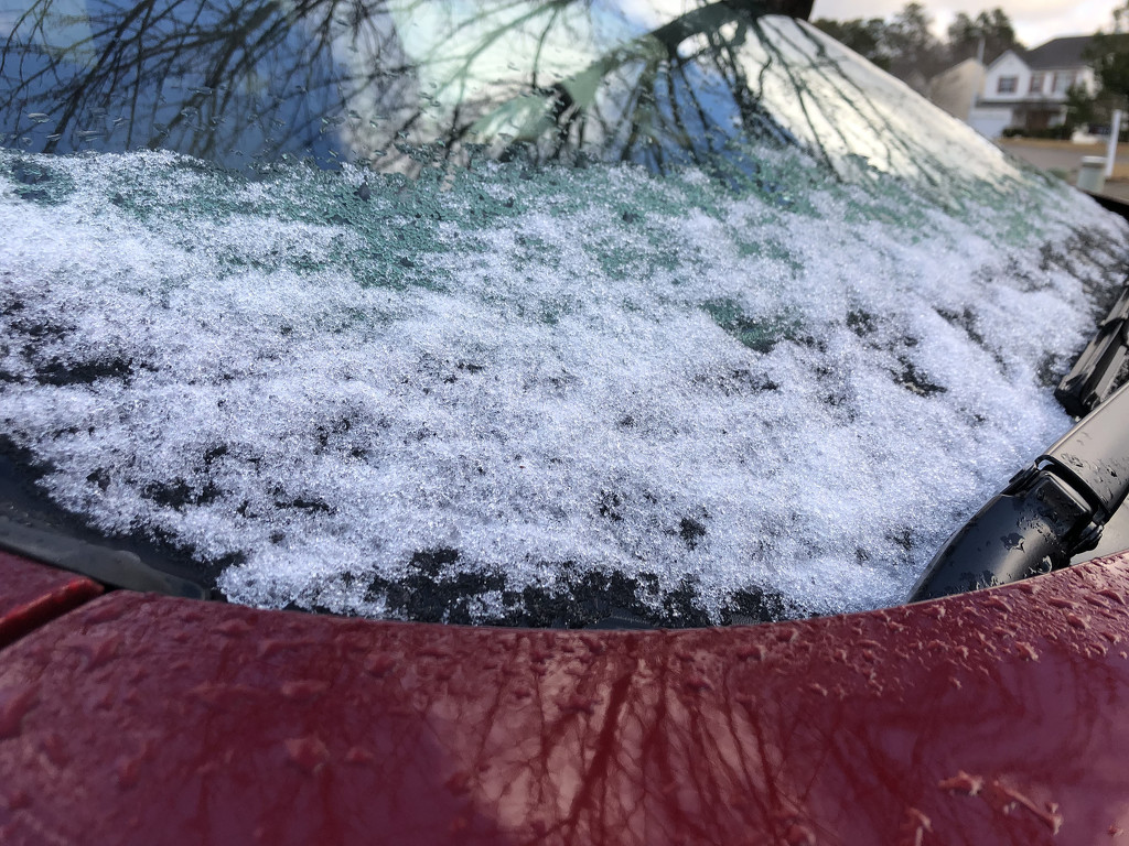 Snow on my car by homeschoolmom