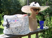 18th Jul 2014 - Matching beach bag for the 1960s style beach hat...
